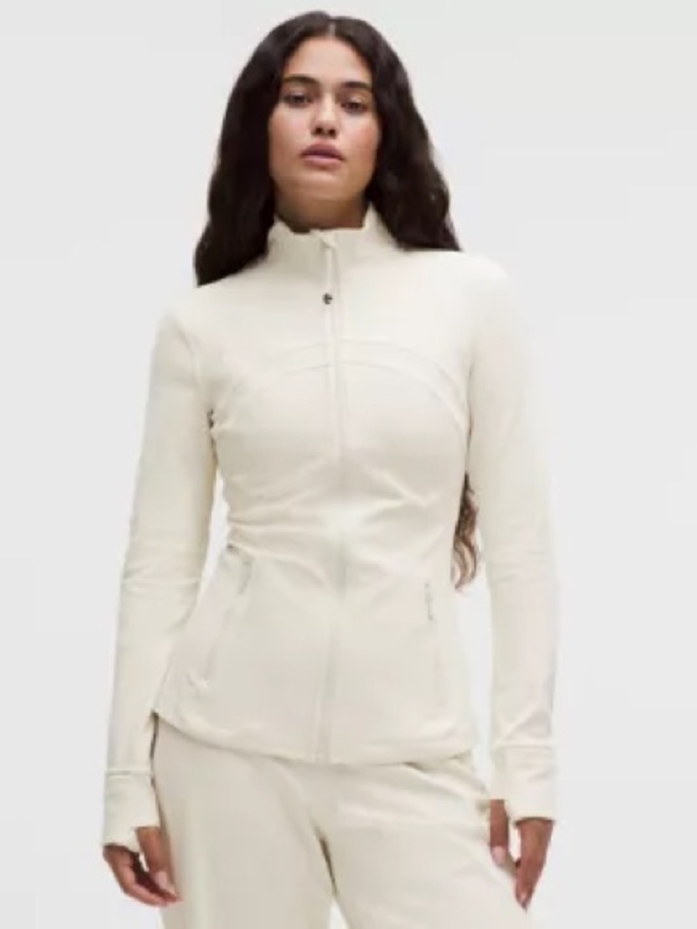lululemon athletica Cream Full-Zip Athletic Jacket 8 Define